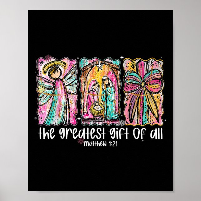 Affiche The Greatest Gift For All Christmas Nativity Jesus (Devant)