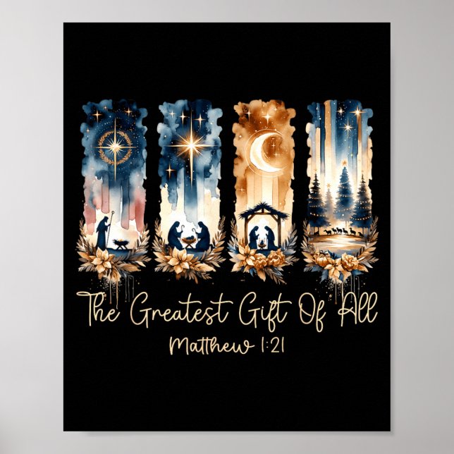 Affiche The Greatest Gift For All Christmas Nativity Jesus (Devant)