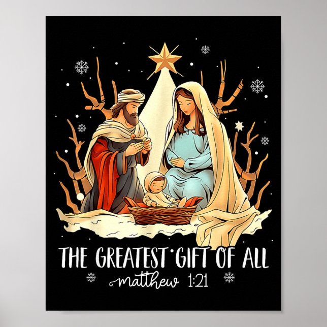 Affiche The Greatest Gift For All Christmas Nativity Jesus (Devant)