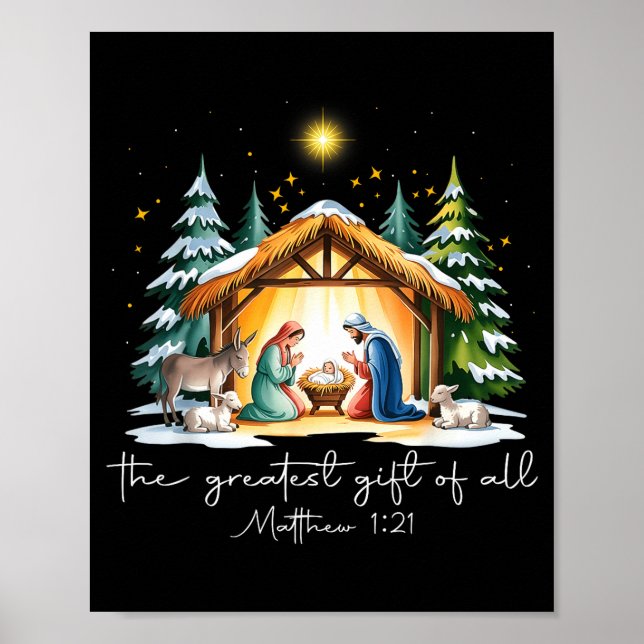 Affiche The Greatest Gift For All Christmas Nativity Jesus (Devant)