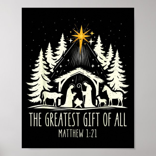 Affiche The Greatest Gift For All Christmas Nativity Jesus (Devant)