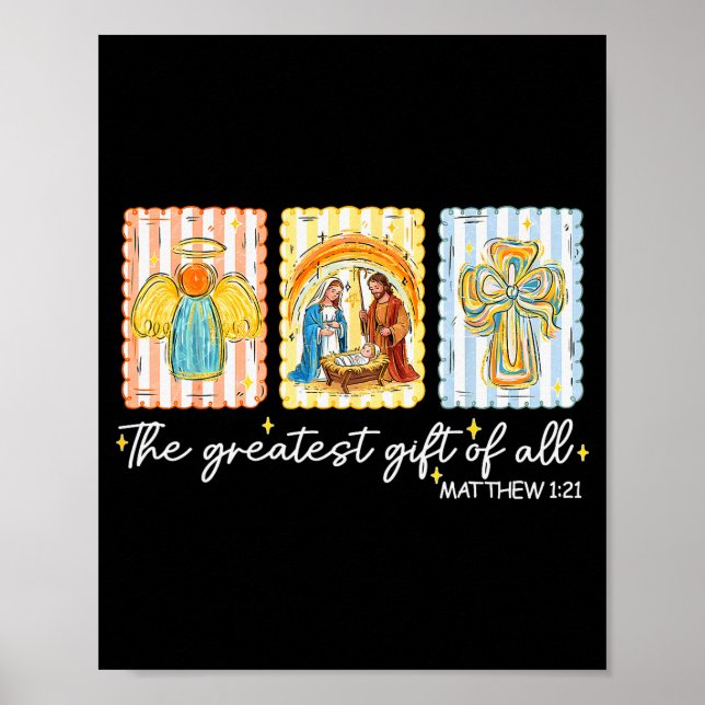 Affiche The Greatest Gift For All Christmas Nativity Jesus (Devant)