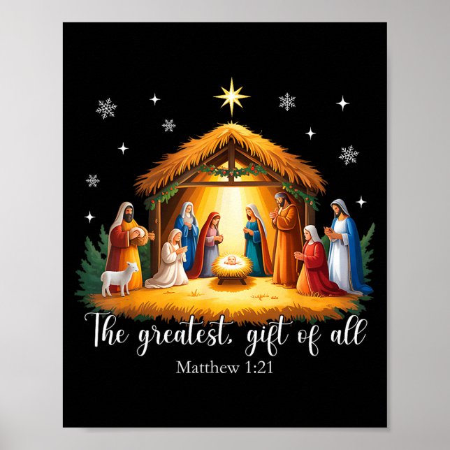 Affiche The Greatest Gift For All Christmas Nativity Jesus (Devant)