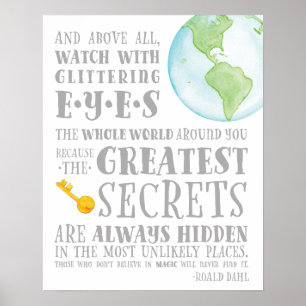 Affiche The greatest secrets are always hidden Roald Dahl