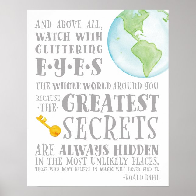 Affiche The greatest secrets are always hidden Roald Dahl (Devant)