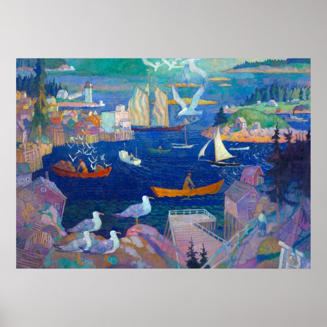 Affiche The Harbor at Herring Gut, 1925 by N. C. Wyeth (Devant)
