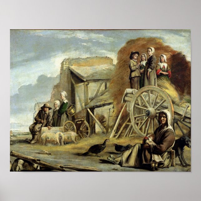 Affiche The Haycart, or Return from Haymaking, 1641 (Devant)