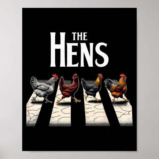 Affiche The Hens Retro Chicken Men Kids Women Funny Chicke (Devant)