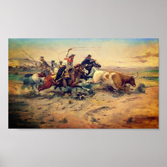 Affiche The Herd Quitter (par C. M. Russell, c. 1897) (Devant)