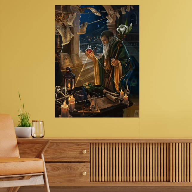 Affiche The Hermit card illustration - alchemy art (Salon 2)