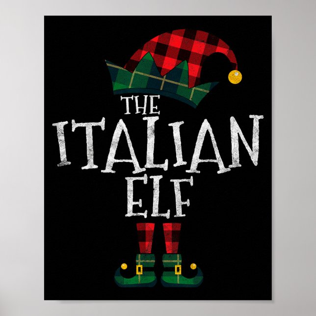 Affiche The Italian Elf Matching Family Group Gift Funny C (Devant)
