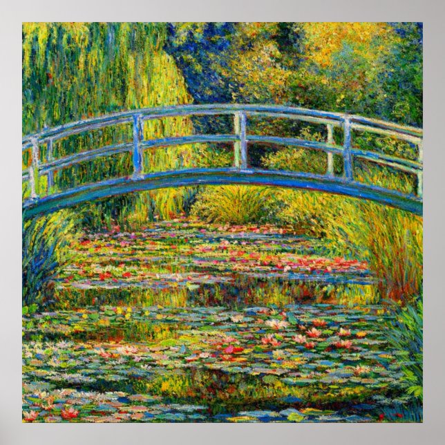 Affiche The Japanese Bridge (The Water-Lily Pond) by Monet (Devant)