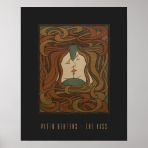 Affiche The Kiss 1898, femme - Art Nouveau - Illustration