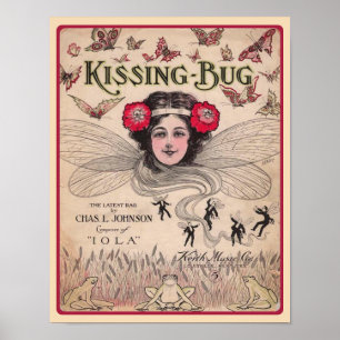 Affiche The Kissing Bug 1909 Ragtime Sheet Music