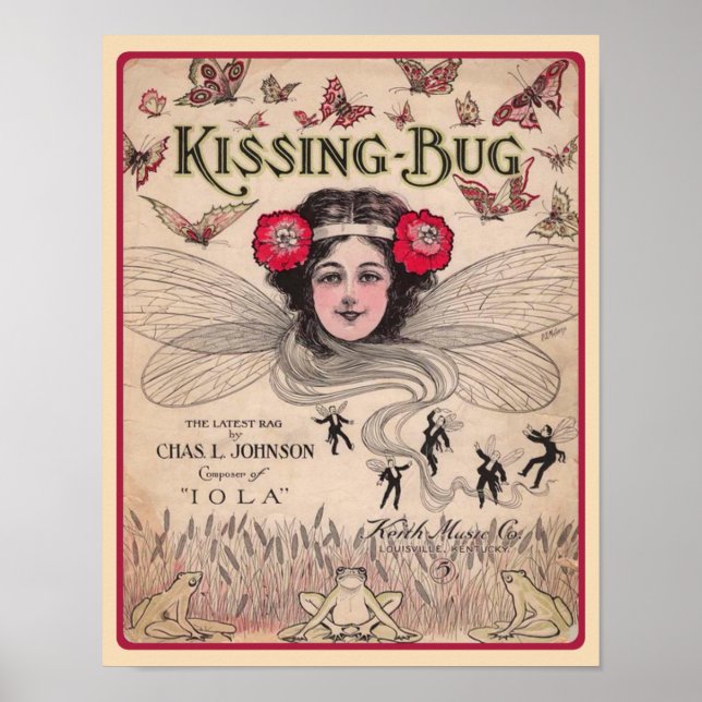 Affiche The Kissing Bug 1909 Ragtime Sheet Music (Devant)