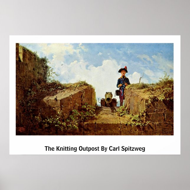 Affiche The Knitting Outpost By Carl Spitzweg (Devant)