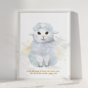 Affiche The Lamb of God Illustration Baby Kids' Nursery