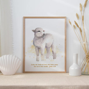 Affiche The Lamb of God Illustration Baby Kids' Nursery