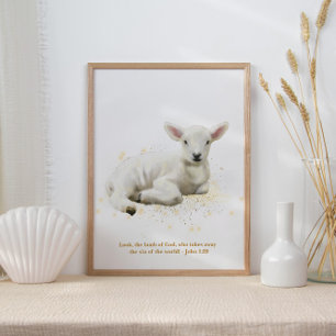 Affiche The Lamb of God Illustration Baby Kids' Nursery