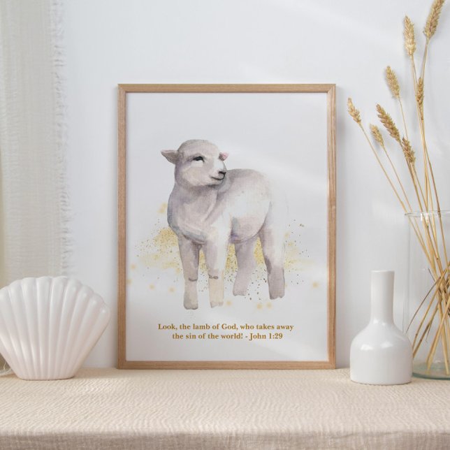 Affiche The Lamb of God Illustration Baby Kids' Nursery (Créateur téléchargé)
