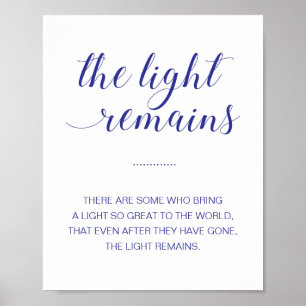 Affiche The Light Remains Navy Blue Memorial Wedding