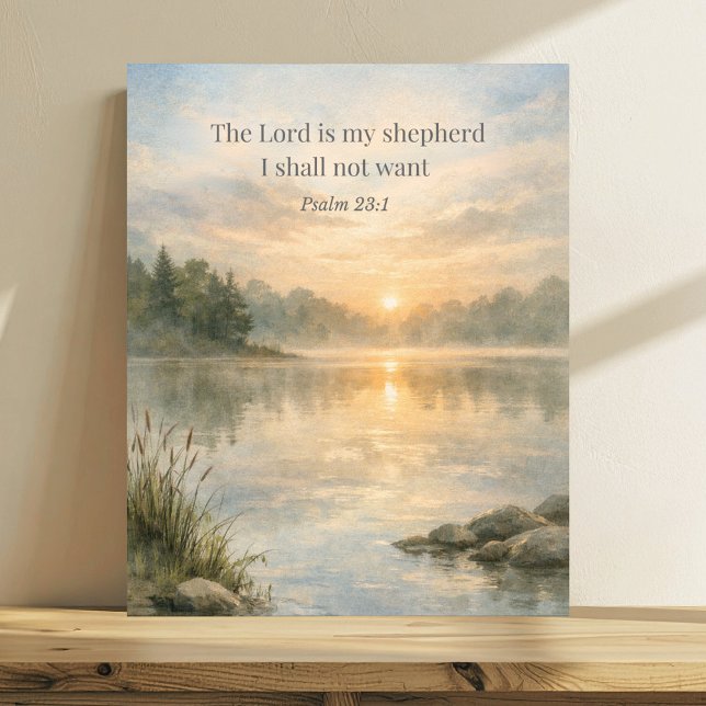 Affiche The Lord Is My Shepherd Psalm 23:1 Christian  (Créateur téléchargé)