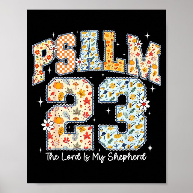 Affiche The Lord Is My Shepherd Psalm 23 Christian Bible V (Devant)