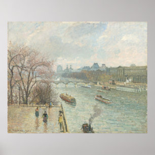 Affiche The Louvre, Afternoon - Camille Pissarro Fine Art