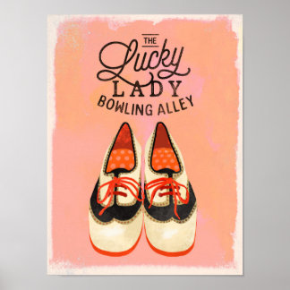 Affiche "The Lucky Lady Bowling Alley" Art Cool