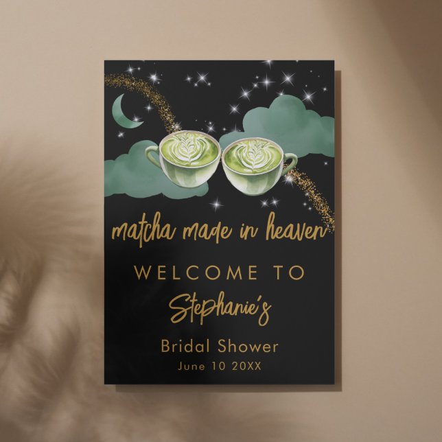 Affiche Thé Mariage Céleste Lune Matcha Faits au Paradis B (Créateur téléchargé)