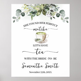 Affiche Thé Matcha Eucalyptus Faisons du thé avec la marié