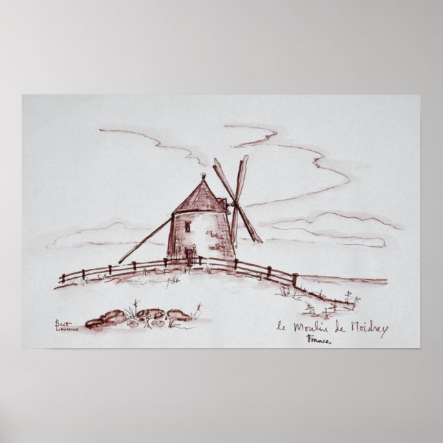 Affiche The Mill of Moidrey Windmill | Pontorson (Devant)