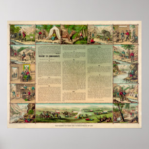Affiche The miners pioneer ten commandments of 1849
