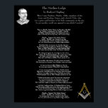 Affiche The Mother Lodge - Kipling<br><div class="desc">Rudyard Kipling était un Mason et un écrivain accompli. Il écrit sur les liens que la franc-maçonnerie construit entre des frères de différents systèmes sociaux, religieux et de classes, capturant parfaitement la beauté qui est la Fraternité de la franc-maçonnerie. Lectures de poème : Il y avait Rundle, Station Master, An'...</div>