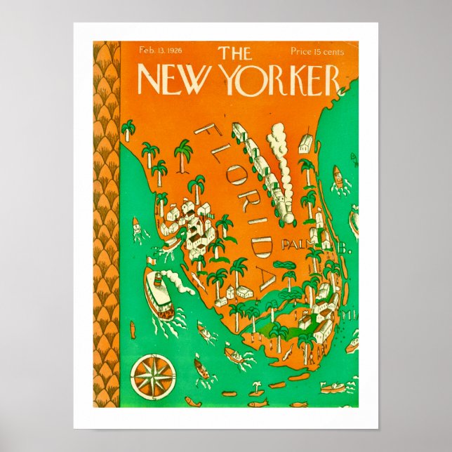 Affiche The New Yorker - Florida 12x16 Print (Devant)