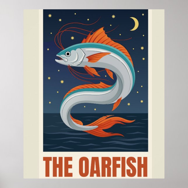 Affiche The Oarfish Tarot Card Crescent Moon Celestial Sta (Devant)