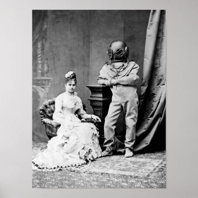 Affiche The Ocean Empress and Deep Sea Diver - Circa 1880 (Devant)