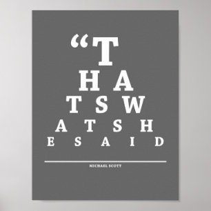 Affiche The Office, Eye Exam Chart