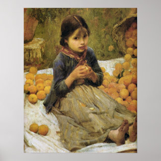 Affiche The Orange Gatherers (detail) J W Waterhouse
