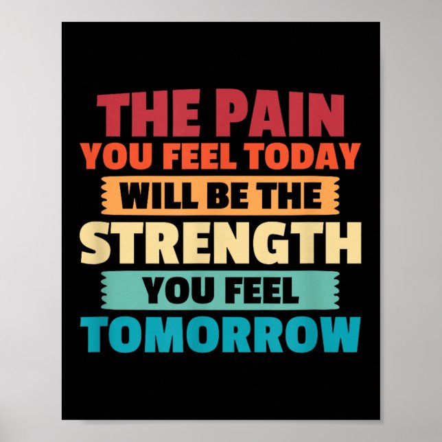 Affiche The Pain You Feel Today Is Tomorrows Strength Moti (Devant)