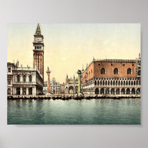 Affiche The Piazzetta, Venice, Italy classic Photochrom