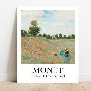 Affiche The Poppy Field near Argenteuil by Claude Monet