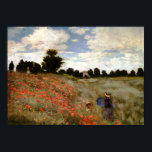 Affiche The Poppy Field near Argenteuil by Claude Monet<br><div class="desc">version modifiée</div>
