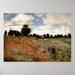 Affiche The Poppy Field near Argenteuil by Claude Monet