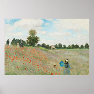 Affiche The Poppy Field near Argenteuil by Claude Monet