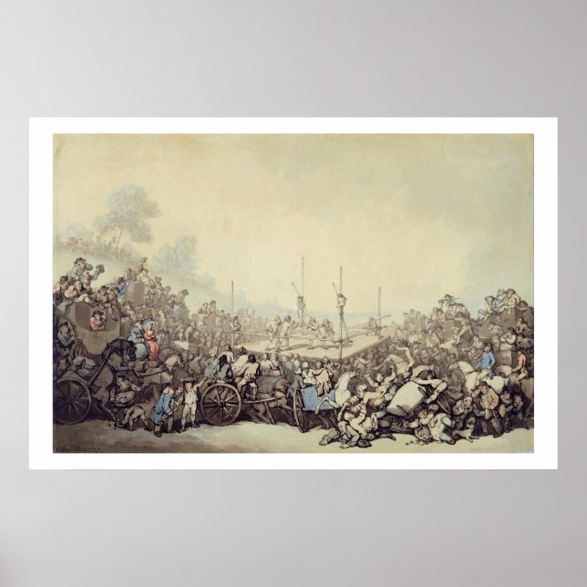 Affiche The Prize Fight, 1787 (stylo, encre et w/c sur gra (Devant)