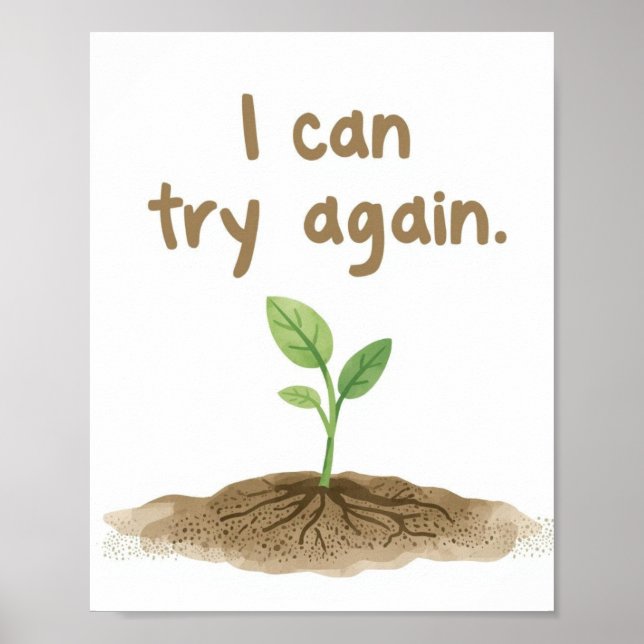 Affiche The Quiet Grove “I Can Try Again” Affirmation (Devant)