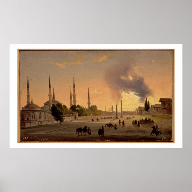 Affiche The Racecourse at Constantinople (oil on canvas) (Devant)