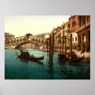 Affiche The Rialto Bridge Venice Italy Grand Canal