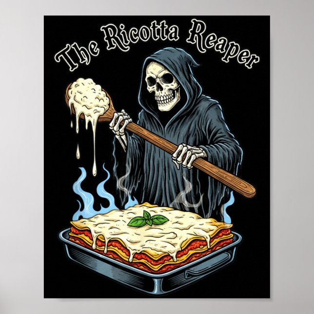 Affiche The Ricotta Reaper Funny Italian Halloween Lasagna (Devant)